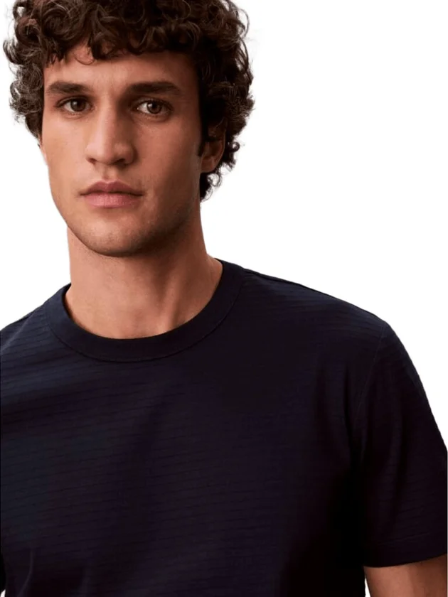 Textured Stripe Crewnk Tee