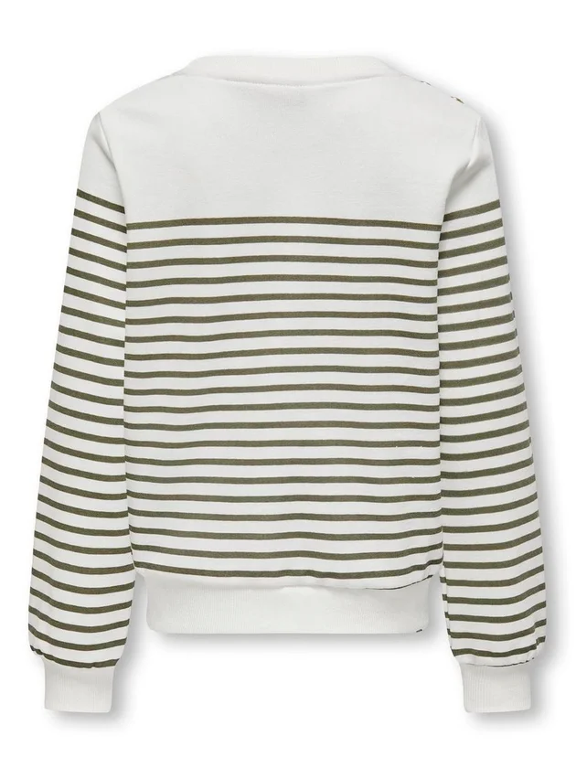 Kogshela L S Stripe Button O Neck C