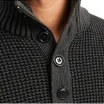 BLACK / DETAIL:TWIST W. ASPHALT. BUTTON PLACKET