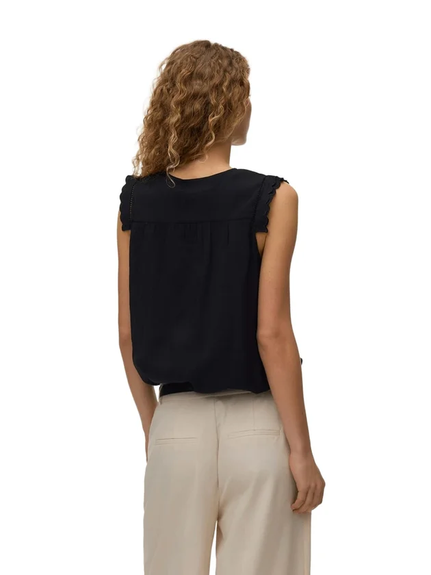 Jenesis S L V Neck Top Wvn Btq