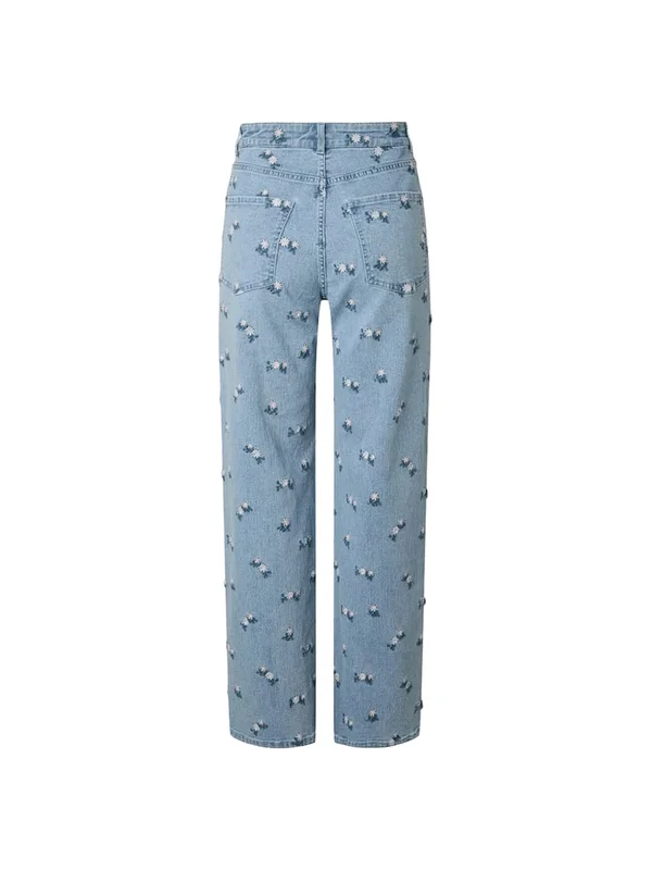 Flora Hw Straight Emb Jeans Noos