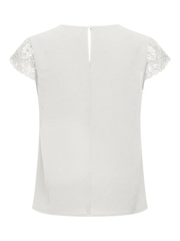 Onlelva Fr S S Lace V Neck Top Cs Ptm