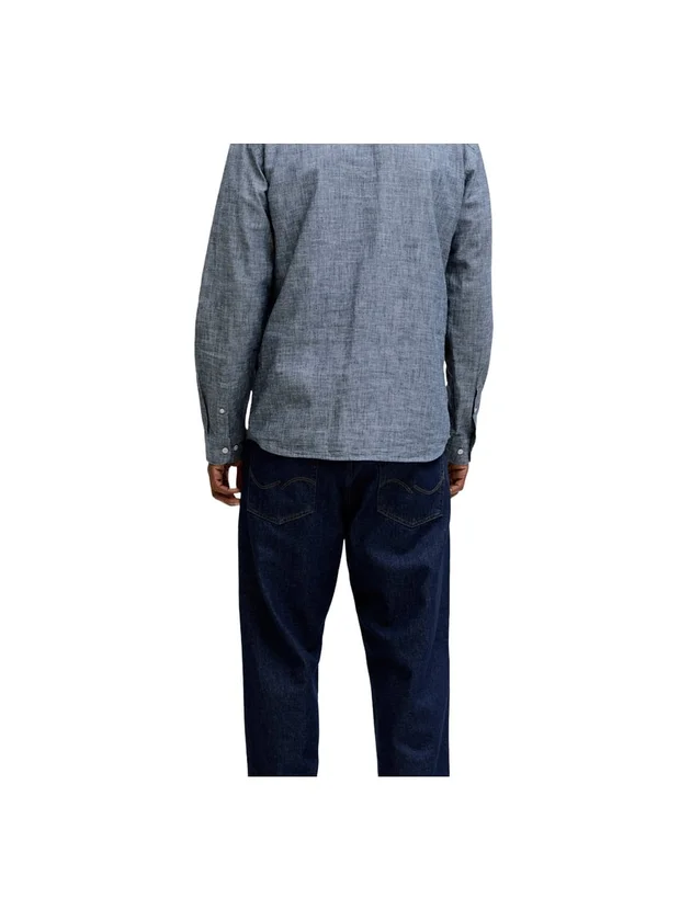 Linen Bl Shield LS Shirt Ln