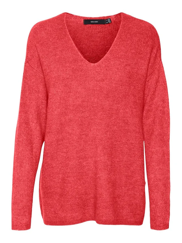 Vmcrewlefile Ls V Neck Blouse Noos