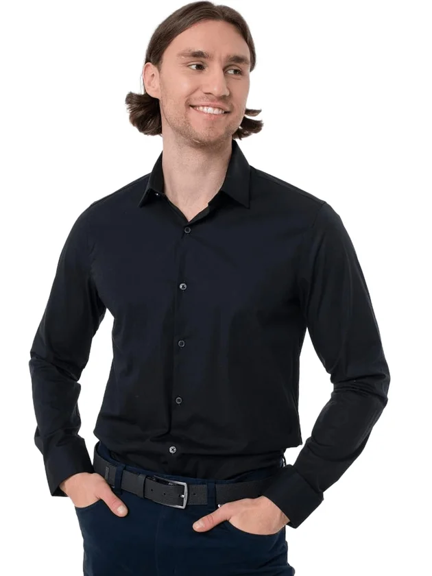 Slim Esntl Poplin Nos Str Sld