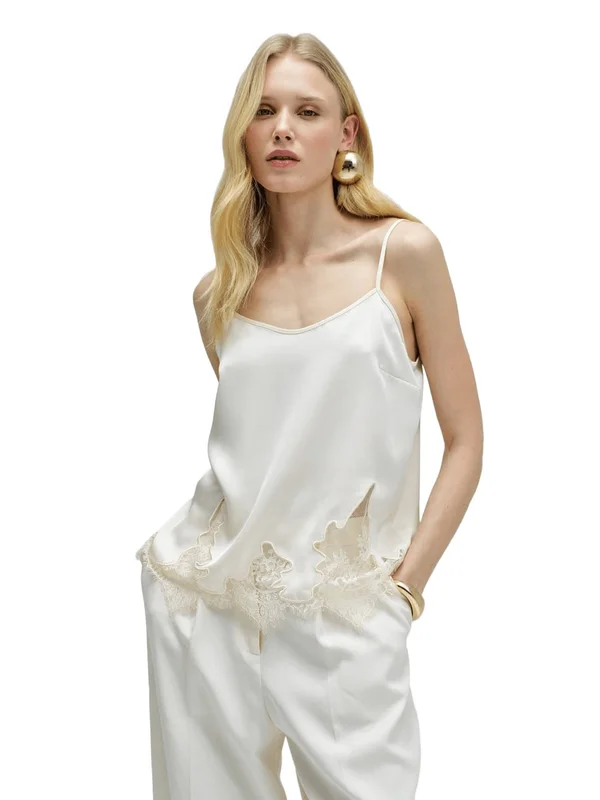 Strap Top With Adjuster And Lace Detail