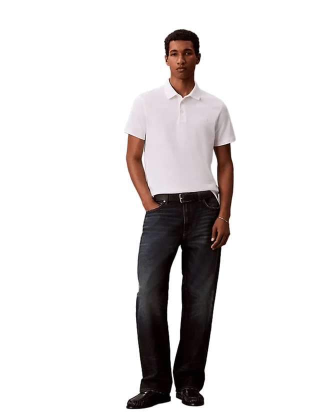 Slim Supima Logo Patch Polo