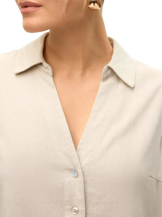 Mymo Lin Sl V Neck Shirt Wvn