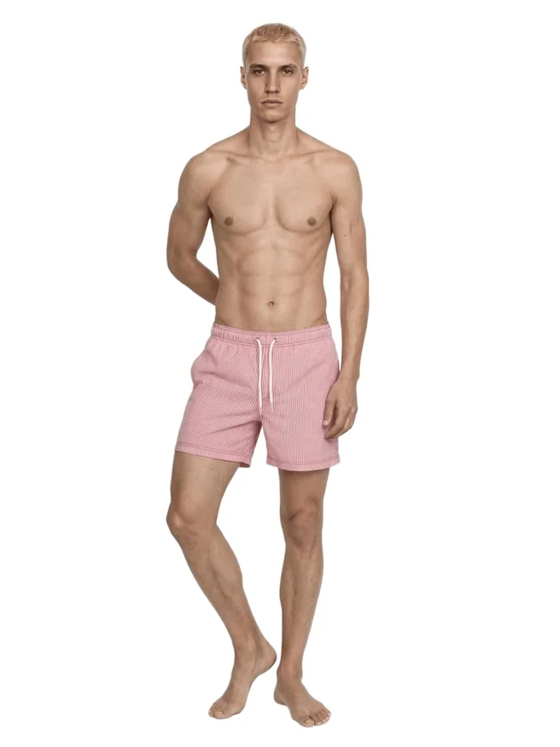 Ocean Seersucker Swim Shorts Ln