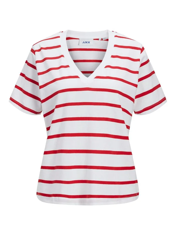 Jxannie Reg Vneck Stripe Ss Tee