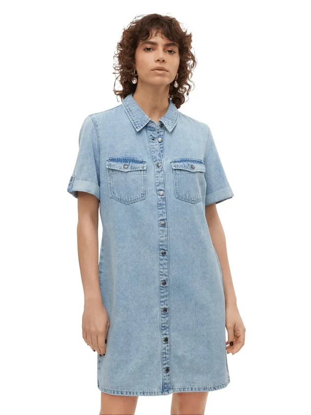 Jennie Ss Short Denim Dress