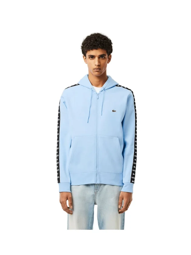 Sweatshirt Zippé À Capuche Bandes Siglées