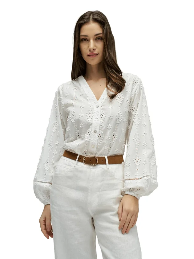 Textured Shirt With Lace Detail