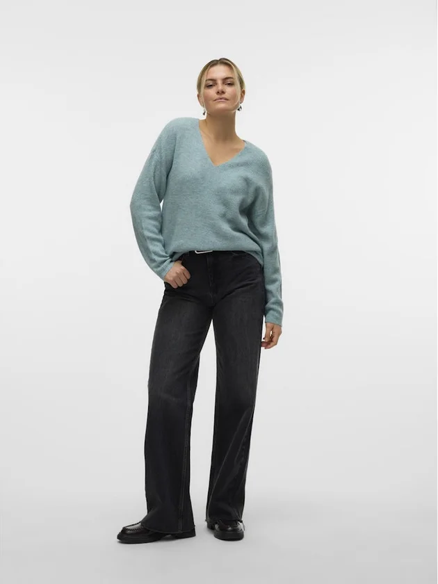 Vmcrewlefile Ls V Neck Blouse Noos