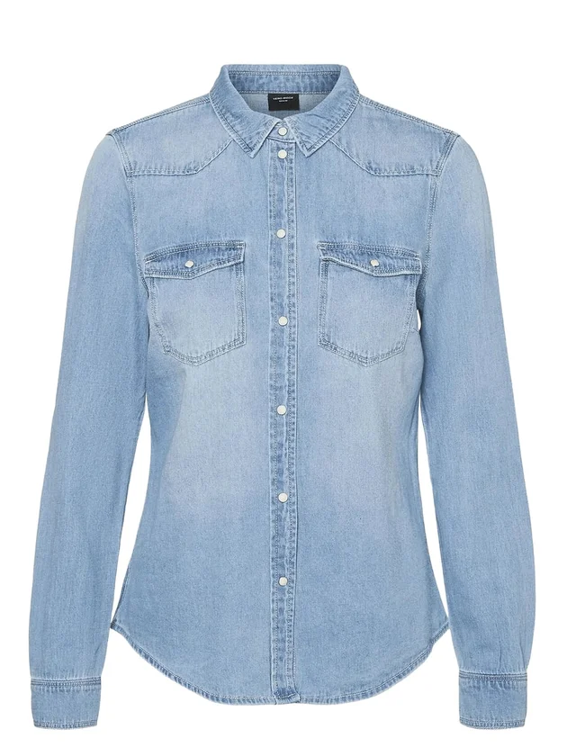 Maria LS Denim Slim Shirt Mix Noos