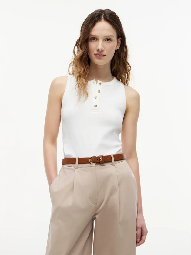 Gold Button Henley T
