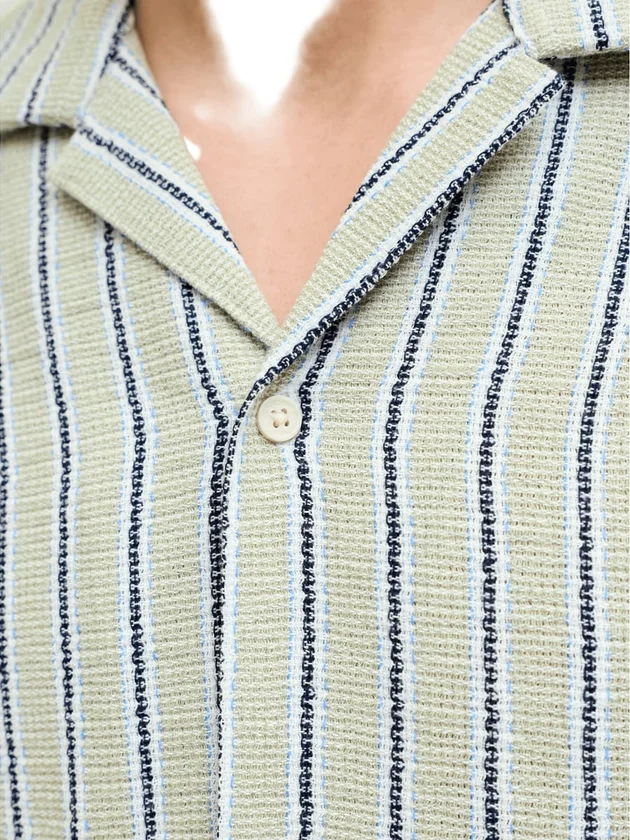 Jjecoba Stripe Resort Shirt Ss Sn