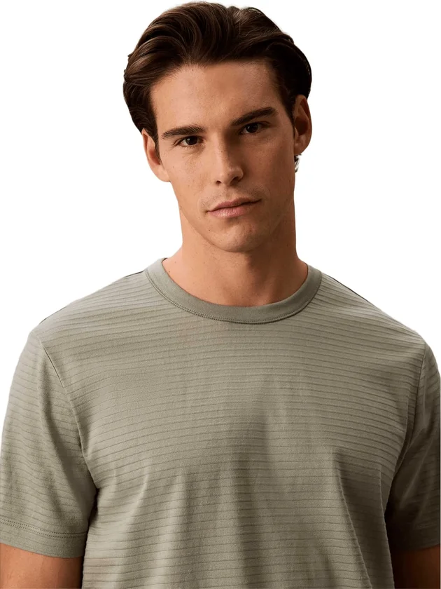 Textured Stripe Crewnk Tee