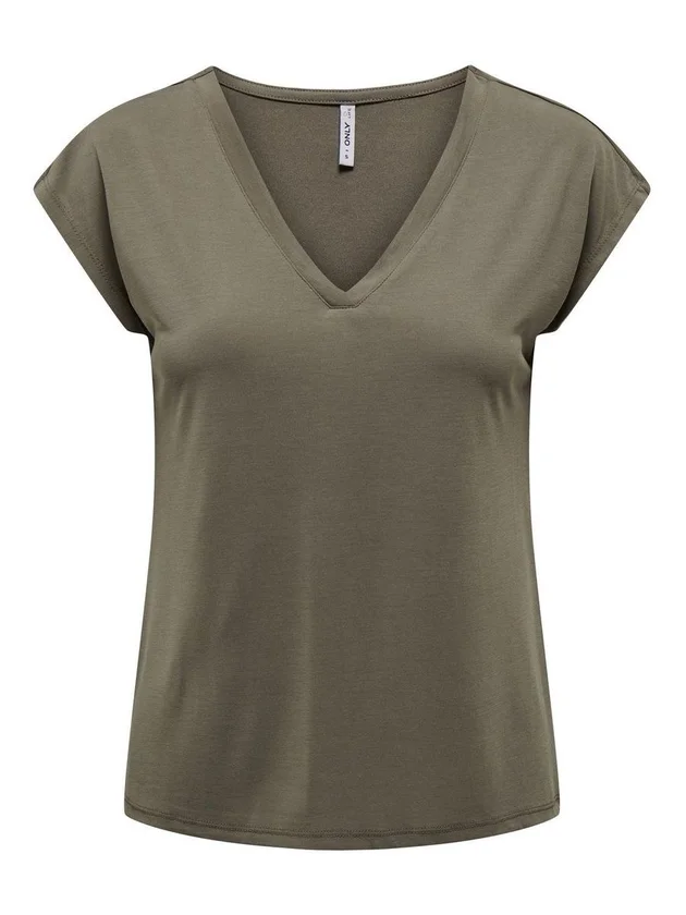 Onlfree S S Mod V Neck Top