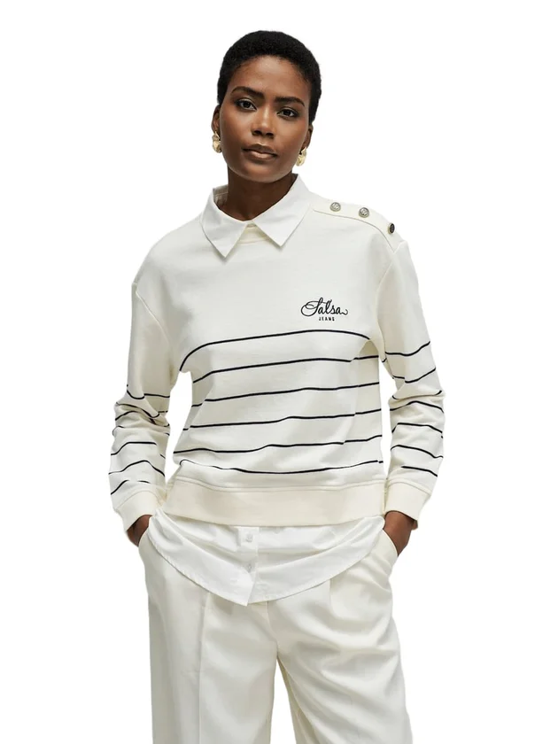 Stripped Twofer Sweatshirt