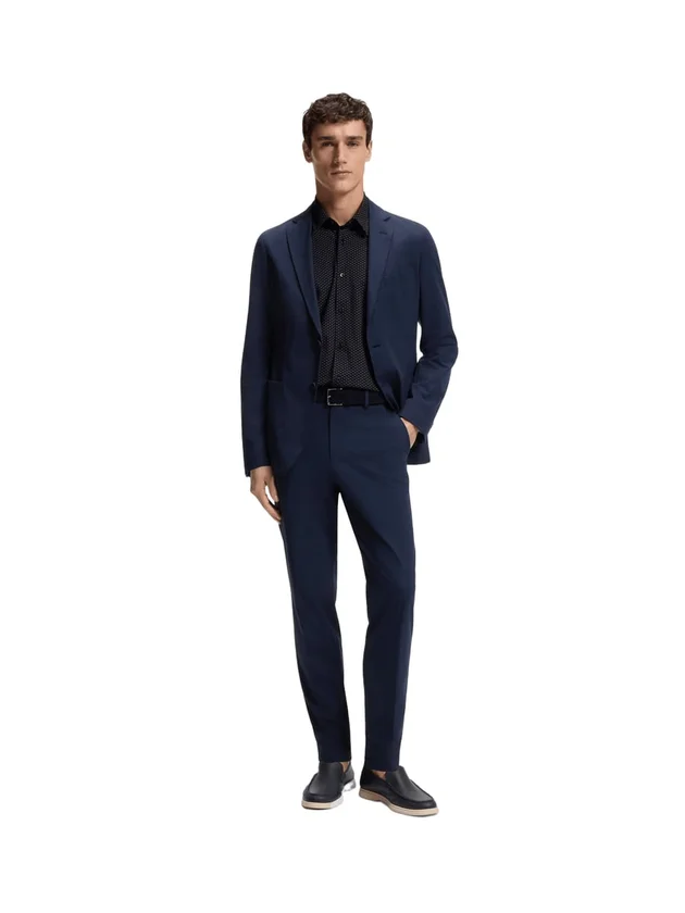 Chemise Regular Fit Manches Courtes Jersey Stretch Performance Col Kent Motif Imprimé