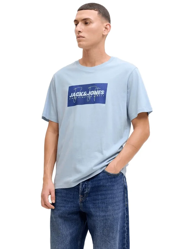 Jjcole Print Tee Ss Crew Neck Ln