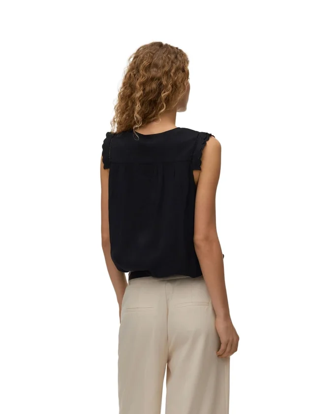 Jenesis S L V Neck Top Wvn Btq