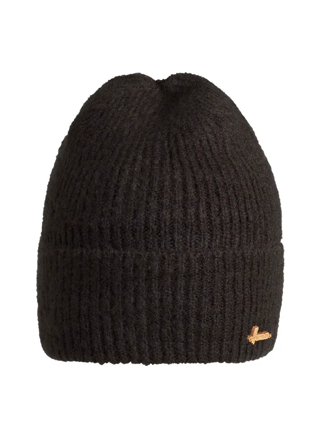 Bonnet En Maille Fine Uni Avec Revers