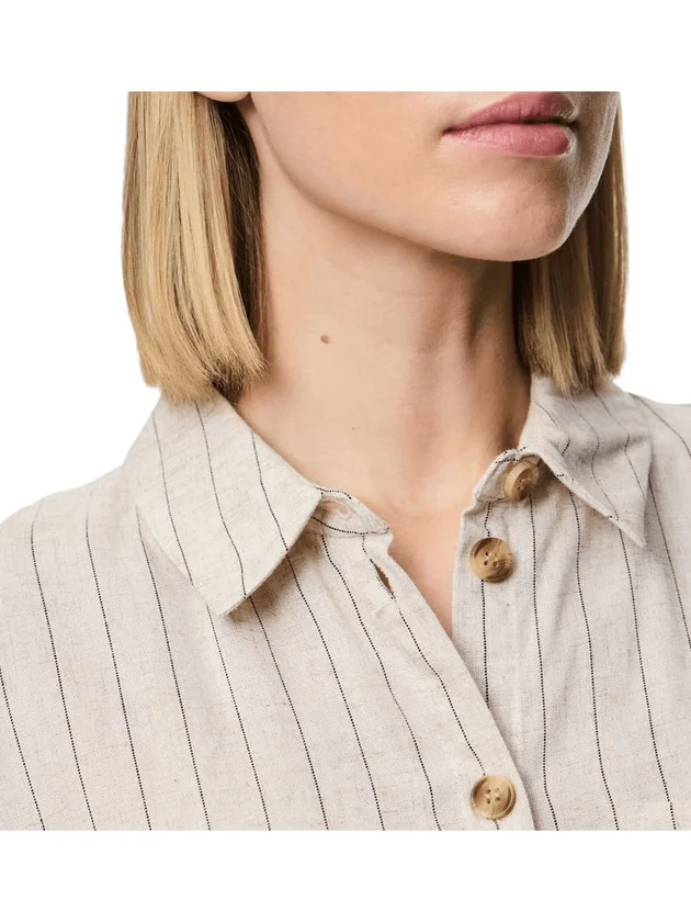 Linen Blend Tie Shirt Wvn Noos