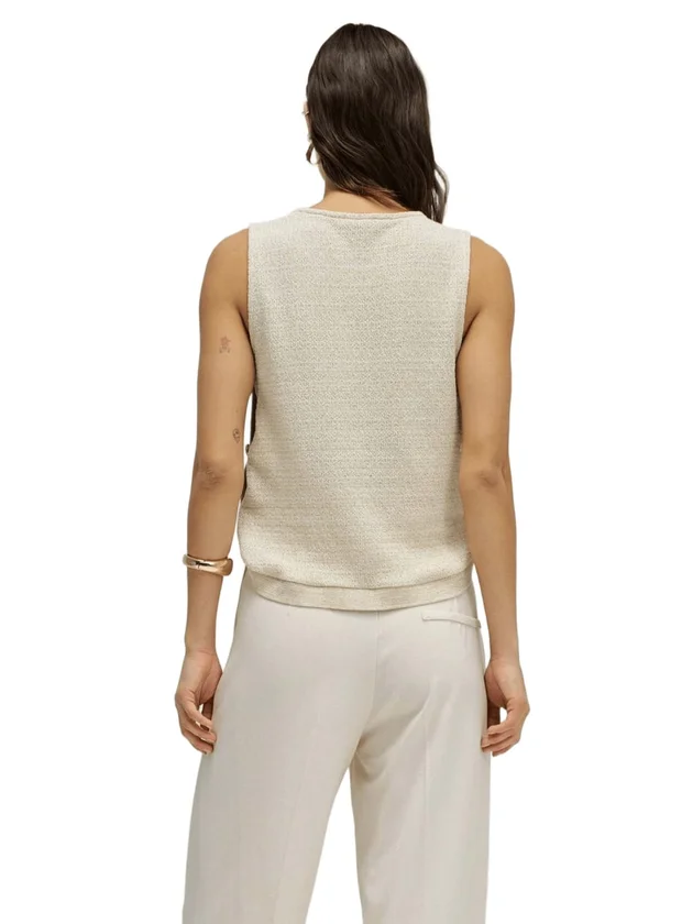 Lurex Knit Top With Buttons