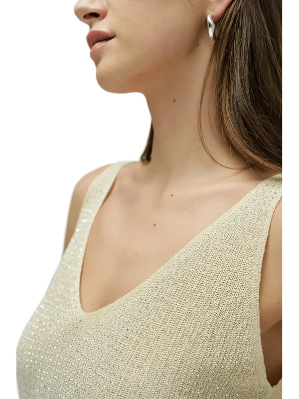 V Neck Strap Top With Sparkle Detail