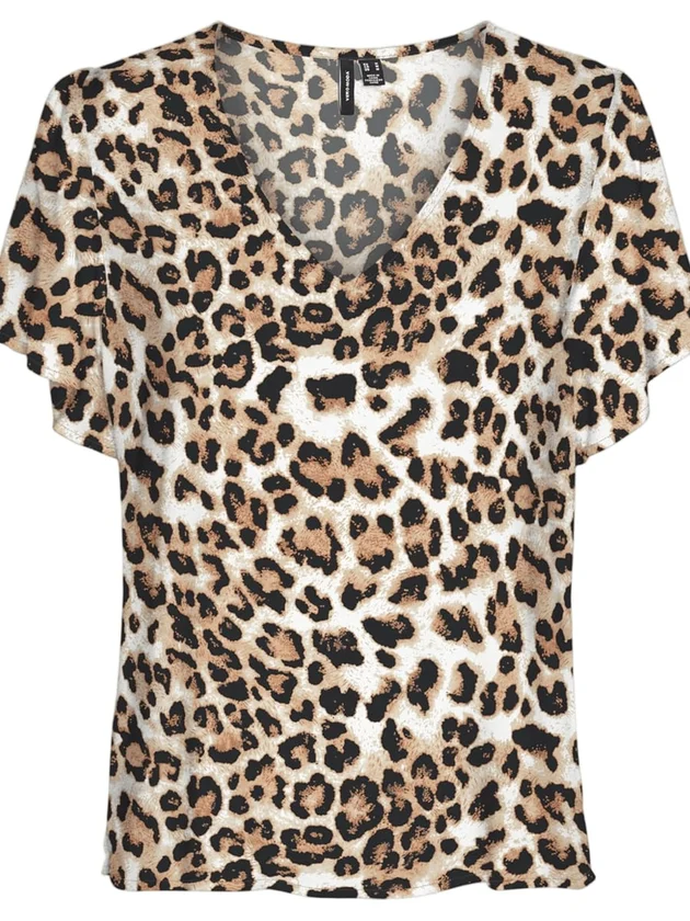 Easy Joy V Neck Ss Blouse Wvn Ga
