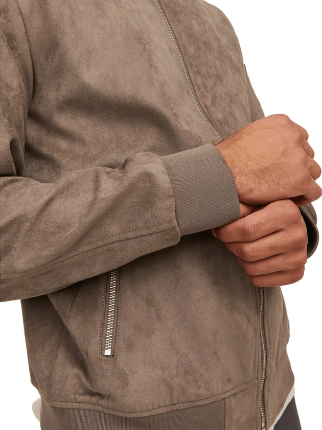 Faux Suede Bomber