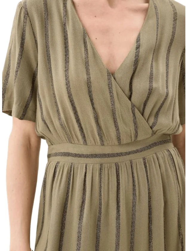 Brigitte Ss V Neck Wvn Dress