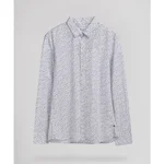 BLANC MICRO PRINT BLEU