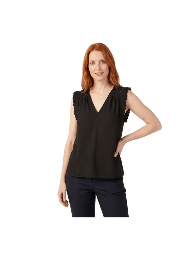Jenesis S L V Neck Top Wvn Btq