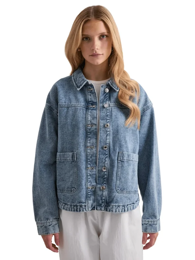 Jamie LS Denim Shacket Mix Ga Noos