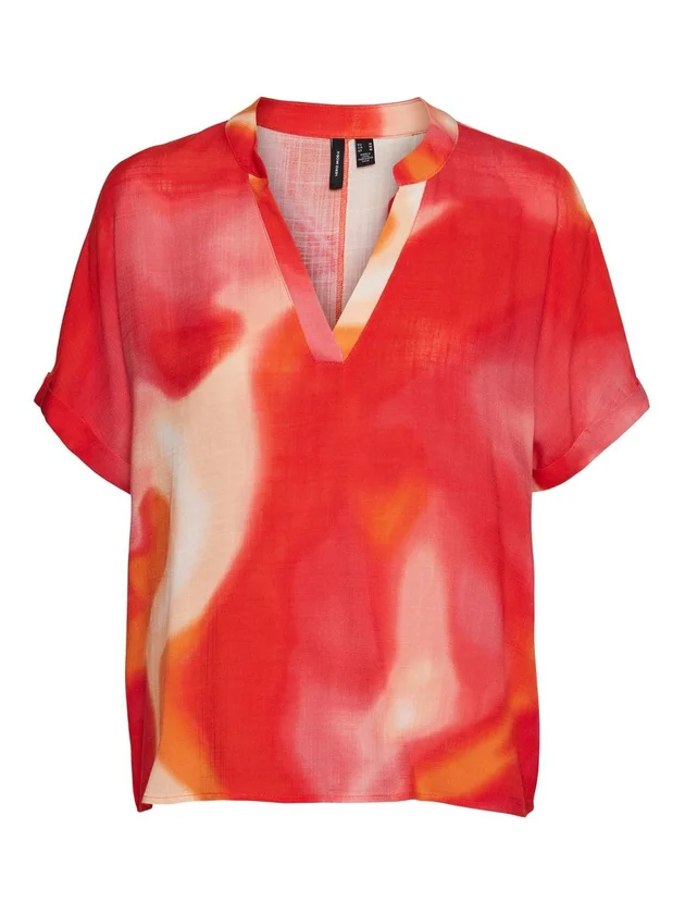 Jade S S V Neck Top Wvn Lcs