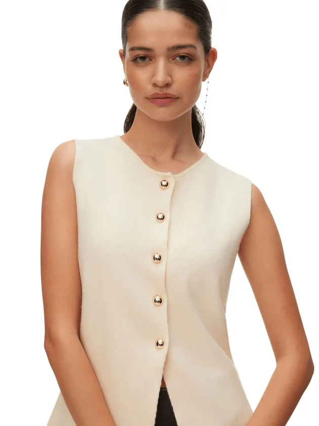 Saba Sl O Neck Button Vest
