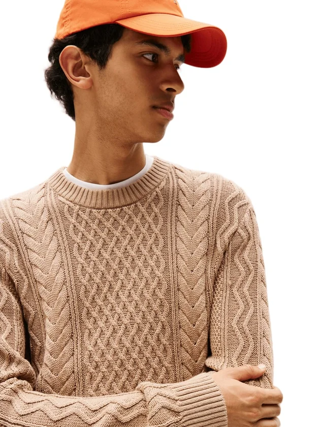 Slm Badge Cable Knit Sweater