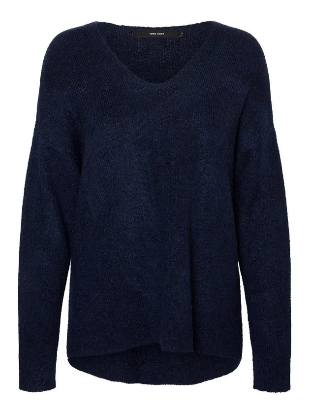 Vmcrewlefile Ls V Neck Blouse Noos