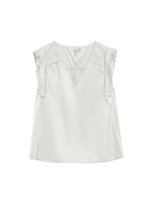 Jenesis S L V Neck Top Wvn Btq