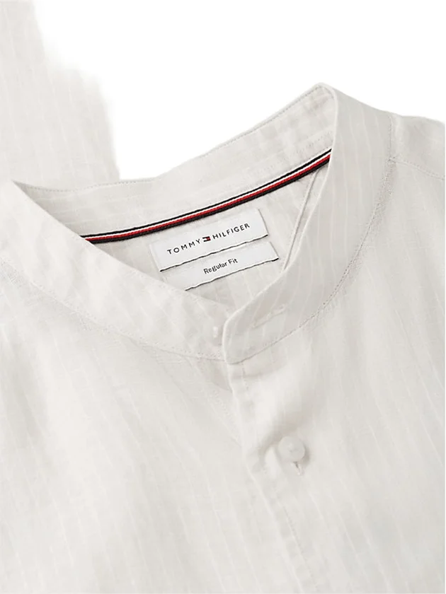 Pin Stripe Linen Mao