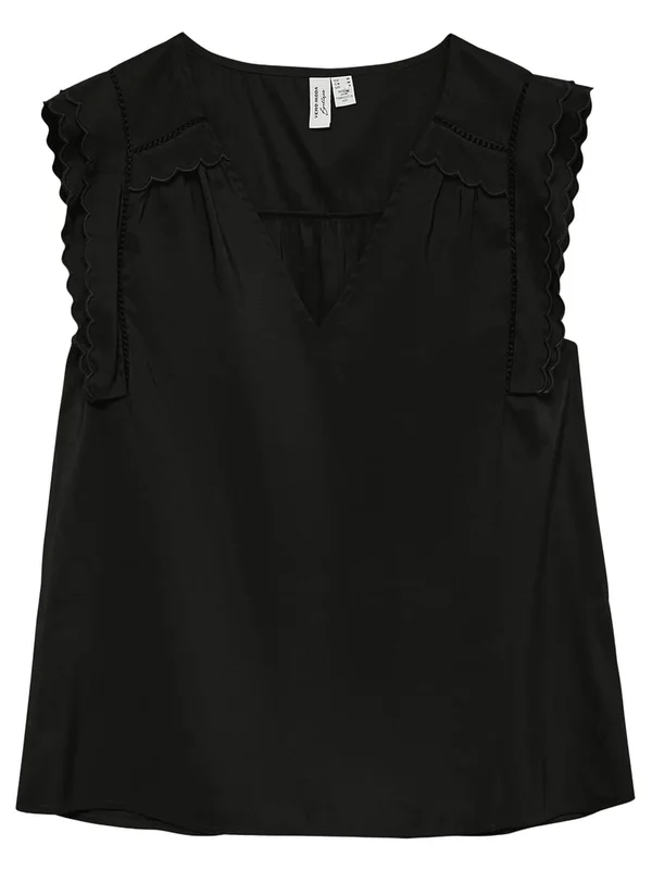 Jenesis S L V Neck Top Wvn Btq