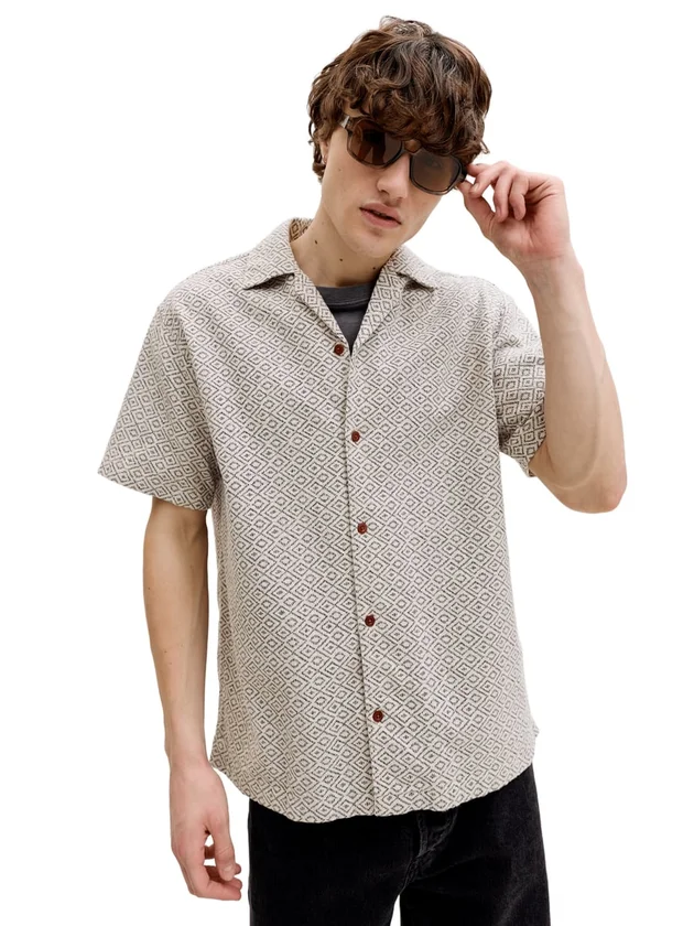 Print Dobby S S Shirt