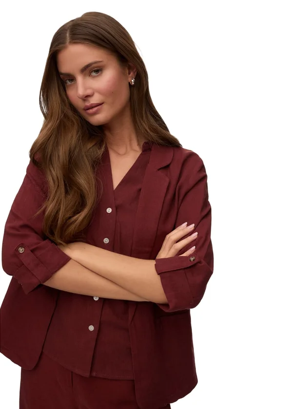Loose Blazer Lin 3/4 Wvn Noos