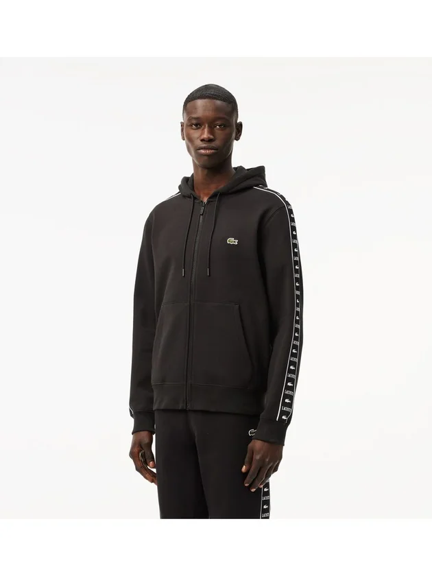 Sweatshirt Zippé À Capuche Bandes Siglées