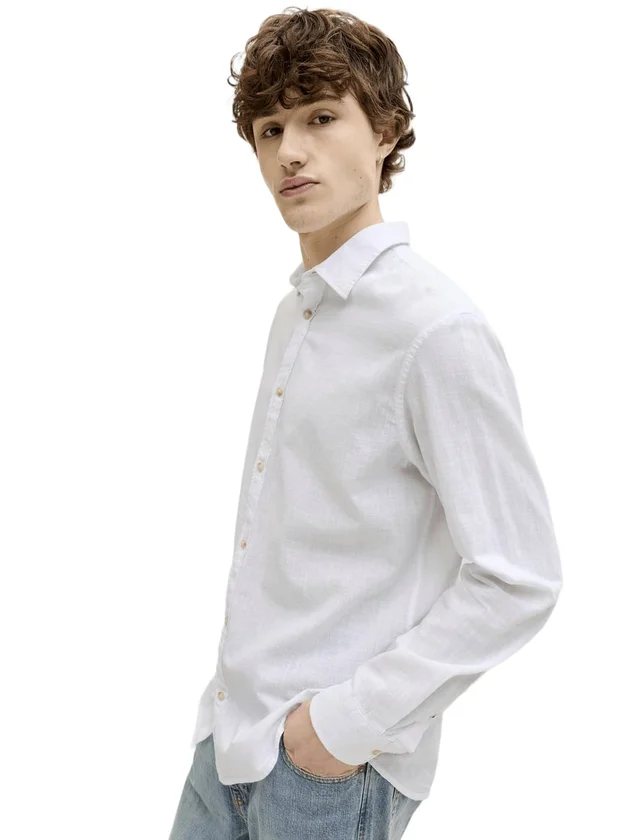 Jjesummer Linen Blend Shirt L S Sn