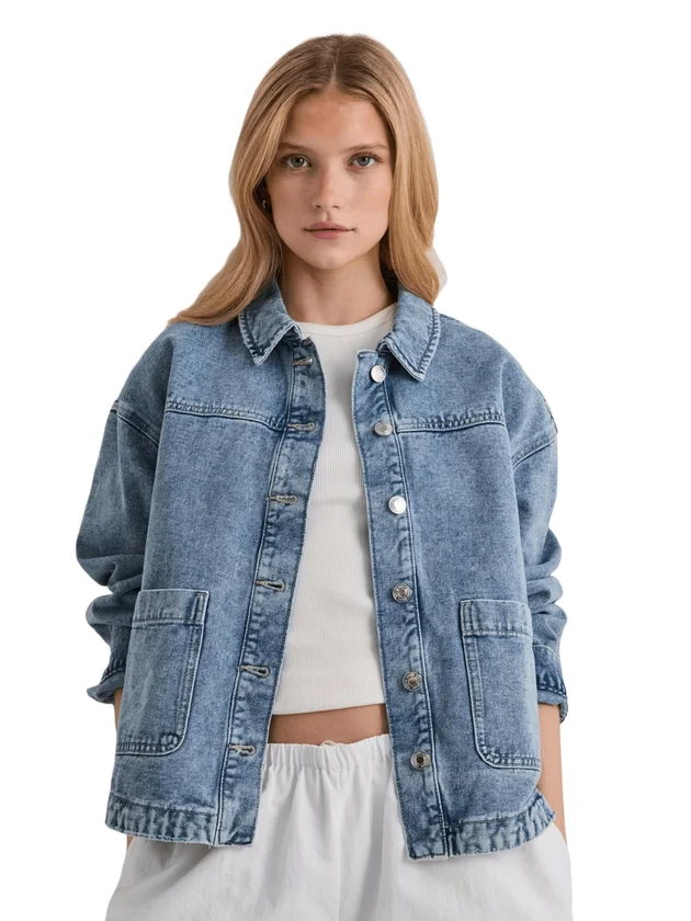Jamie LS Denim Shacket Mix Ga Noos