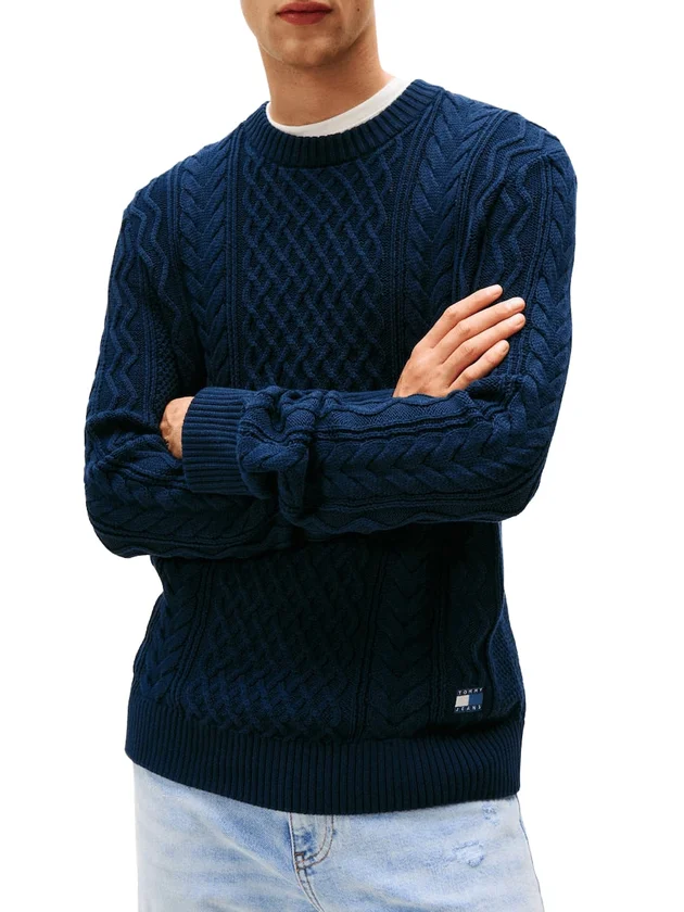 Slm Badge Cable Knit Sweater